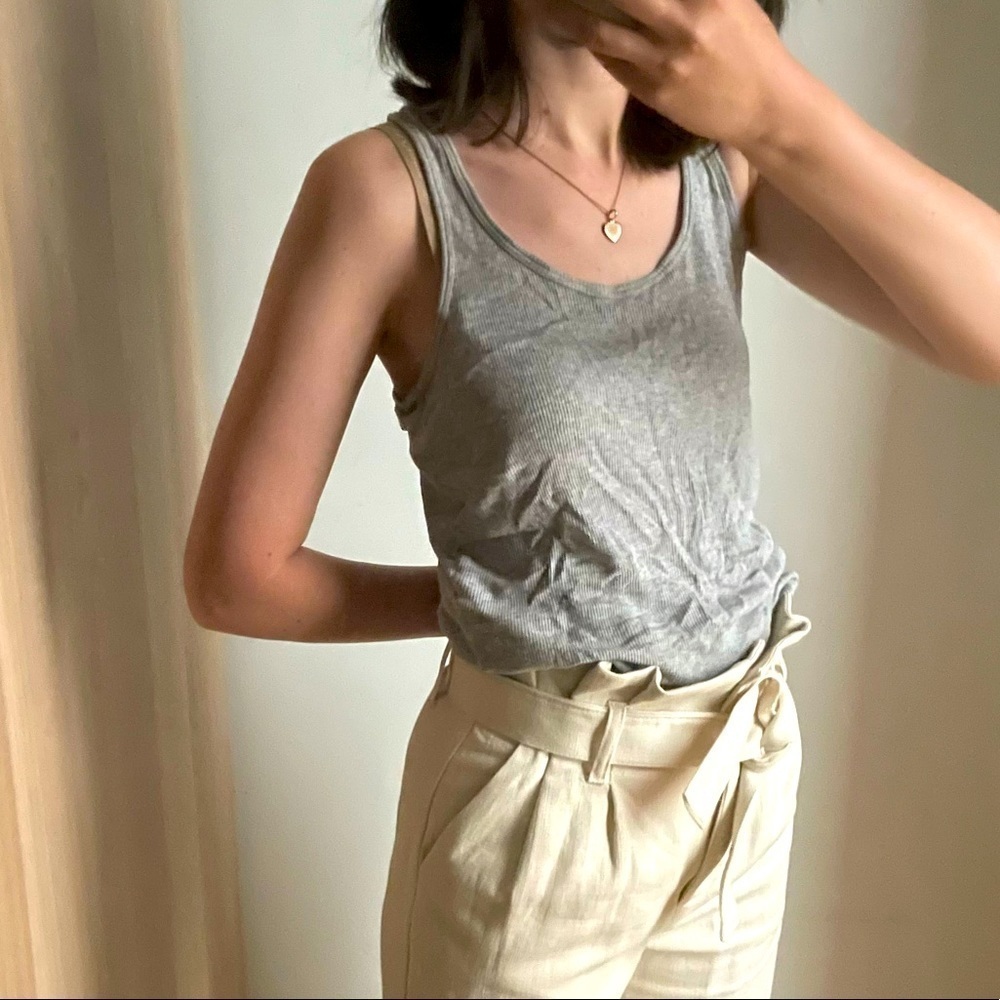 SCOTCH  & SODA GREY RIBBED RACERBACK TANK